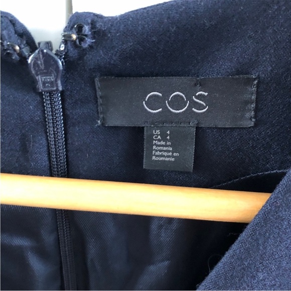 COS Navy V-Neck Dress - Picture 5 of 8